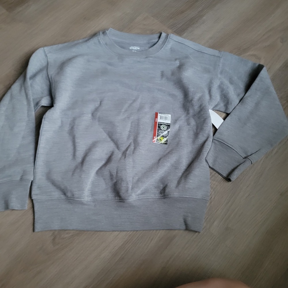 Athletic Works Kids Sweatshirt Size M 8 Gray Fleece Crew Neck Athletic Casual